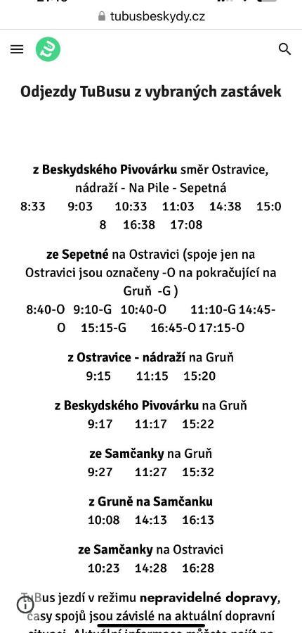 Chatka Pod Lysou Ostravice Esterno foto